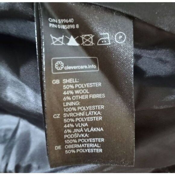 H&M CHARCOAL GRAY LEOPARD PRINT WOOL COAT SZ.6 EUC. - Picture 9 of 9